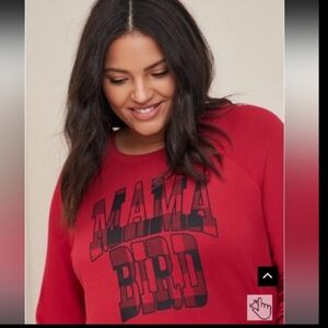 Torrid  cotton blend  red dream  fleece long sleep tunic Size 2x